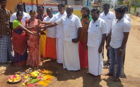 ரூபாய் 20 லட்சம் மதிப்பிலான கான்கிரீட் சாக்கடை, கால்வாய் அமைக்க பூமிபூஜை