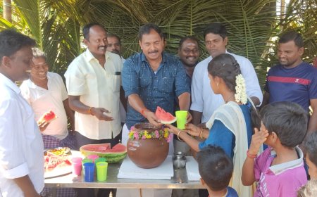 திமுக அண்ணனின் விழுதுகள் குழு சார்பாக பொதுமக்களுக்கு நீர்மோர் பந்தல் திறந்து வைத்தனர்