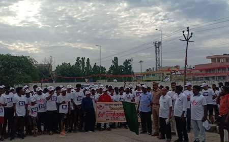 சிஐடியு சார்பில் போதை இல்லா தமிழகம் விழிப்புணர்வு மினி மாரத்தான் போட்டி