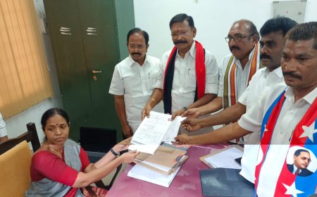 சேலத்தில் திமுக வேட்பாளர் வேட்பு மனு தாக்கல்