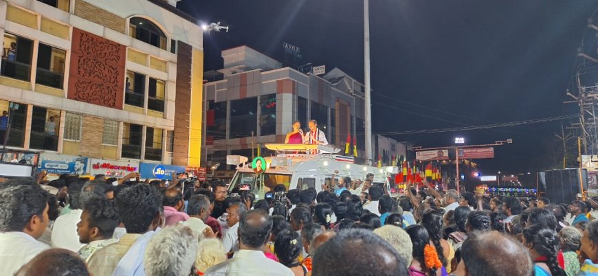 அதிமுக வேட்பாளர் கருப்பையாவை ஆதரித்து நடிகை விந்தியா தீவிர பிரச்சாரம்