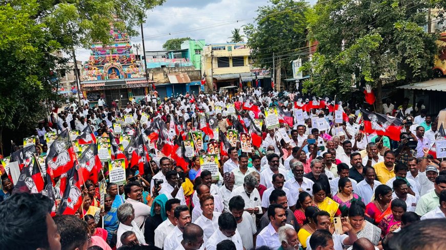 மின் கட்டணத்தை உயர்த்திய  திமுக அரசை கண்டித்து தெற்கு மாவட்ட செயலாளர் குமார்  தலைமையில் மாபெரும் கண்டன ஆர்ப்பாட்டம்.