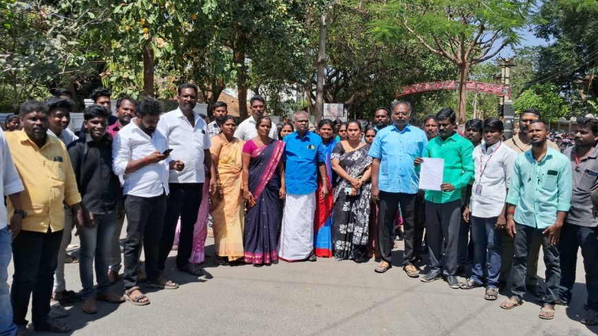 புகார் மனு கொடுக்க வந்தவர் மீது வழக்கு பதிவு செய்து விடுவேன் என மிரட்டும் காவல்துறை