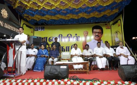 திருச்சி தெற்கு மாவட்ட திமுக சார்பாக ஓரணியில் தமிழ்நாடு பொதுக்கூட்டம்‌ நடைபெற்றது