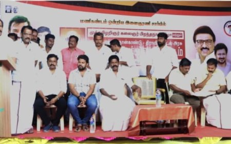 திருச்சி உறையூர் பகுதியில் மத்திய மாவட்ட திமுக சார்பில்  தமிழ்நாடு ஓரணியில் - விளக்க பொதுக்கூட்டம்