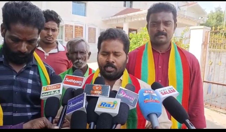 சேலம் ஊராட்சி ஒன்றிய அலுவலகத்தில் சேலத்தான்பட்டி ஏரியை சுற்றுலாத்தலமாக மாற்ற வேண்டி பொதுமக்கள் சார்பில் மனு