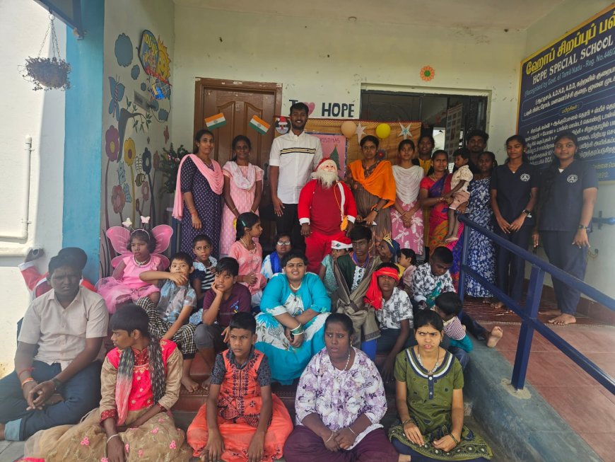 சமயபுரத்தில்  மாற்றுத்திறனாளி குழந்தைகளுடன் கிறிஸ்துமஸ் கொண்டாட்டம்  கவிஞர் ஜோசன் ரஞ்சித் பங்கேற்பு