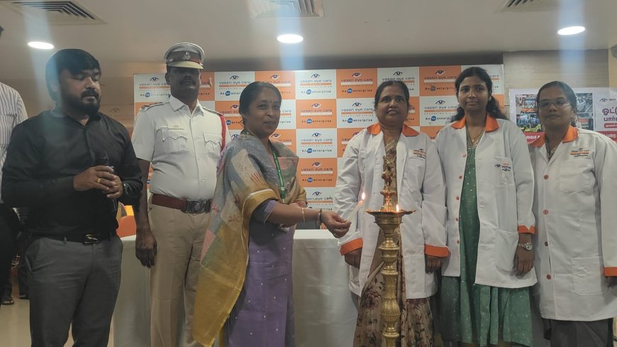 வாசன் கண் மருத்துவமனை சார்பில் சாலை பாதுகாப்பு வார விழா ஓட்டுநர்களுக்கு விழிப்புணர்வு நிகழ்ச்சி